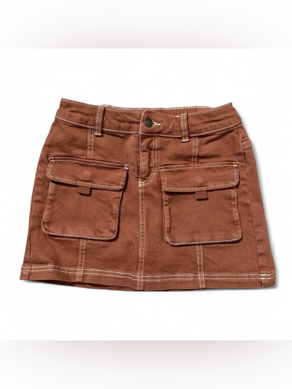 Wild Fable Brown Cargo Mini Skirt XXS Y2K Utility Stretch